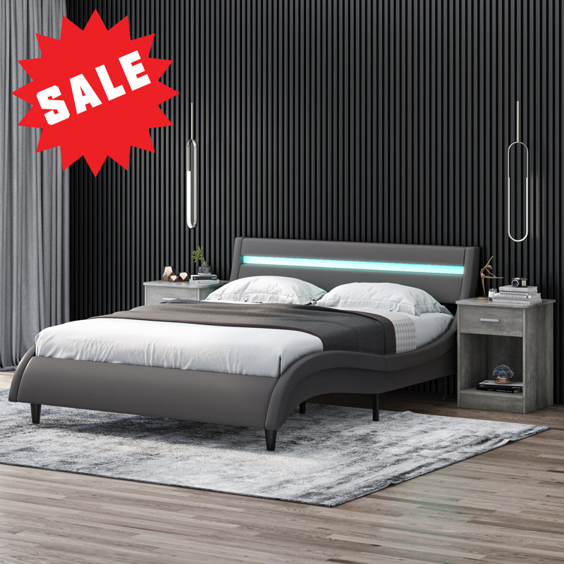 Karr upholstered low profile platform bed orren ellis hotsell